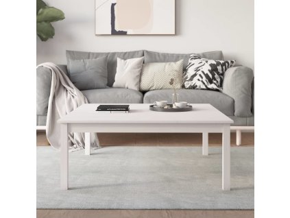 Konferenční stolek 100 x 100 x 40 cm masivní borové dřevo [814290] (Barva Bílá)