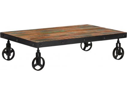 Konferenční stolek s kolečky 100 x 60 x 26 cm recyklované dřevo [338016]
