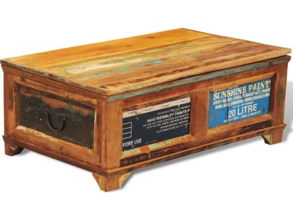 Konferenční stolek úložný prostor vintage recyklované dřevo [241092]