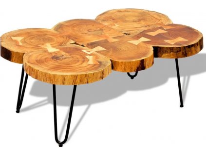 Konferenční stolek 35 cm 6 dřevěných koláčů sheeshamové dřevo [242443]
