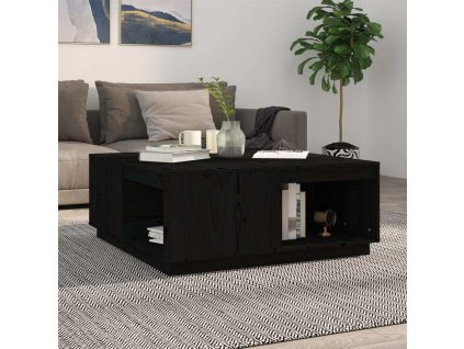 Konferenční stolek 100x101x40,5 cm masivní borové dřevo [814523] (Barva Černá)