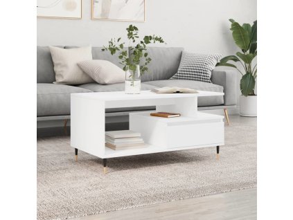 Konferenční stolek 90x49x45 cm kompozitní dřevo [831012] (Barva Bílá)