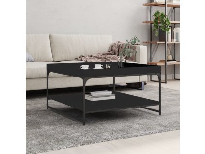 Konferenční stolek 80 x 80 x 45 cm kompozit a železo [832813] (Barva Černá)