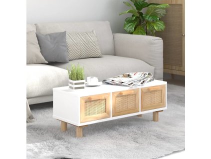 Konferenční stolek 80x40x30 cm kompozitní a borové dřevo [345618] (Barva Bílá)