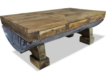 Konferenční stolek, masivní recyklované dřevo, 90x50x35 cm [244500]