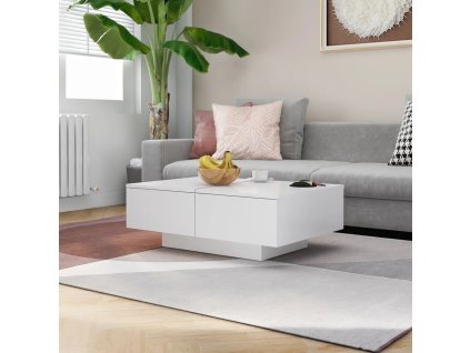 Konferenční stolek 90 x 60 x 31 cm dřevotříska [804175] (Barva Bílá)
