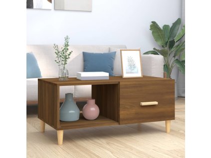 Konferenční stolek 89,5x50x40 cm kompozitní dřevo [817515] (Barva Hnědý dub)
