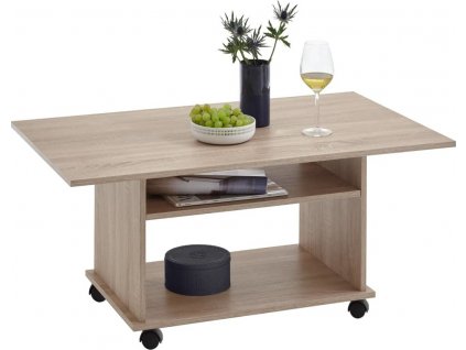 Konferenční stolek s kolečky ové dřevo [428688]