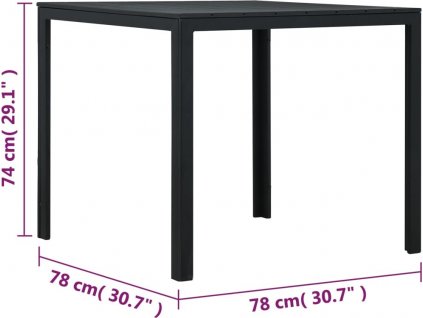 Konferenční stolek 78 x 78 x 74 cm HDPE dřevěný vzhled [47882]