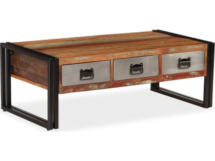 Konferenční stolek se 3 zásuvkami recyklované dřevo 100x50x35cm [244941]