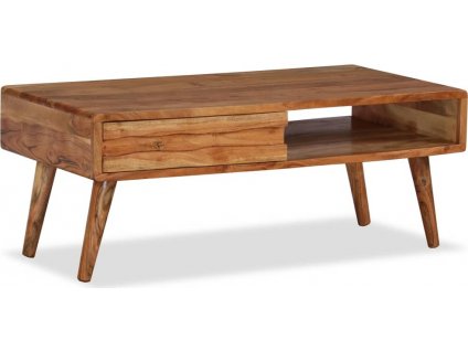 Konferenční stolek ze dřeva vyřezávaná zásuvka 100 x 50 x 40 cm [244974]