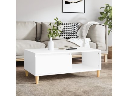 Konferenční stolek 90 x 50 x 36,5 cm kompozitní dřevo [821044] (Barva Bílá)