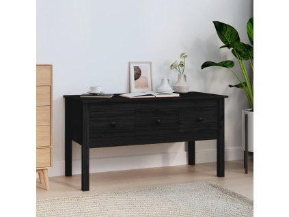 Konferenční stolek 102 x 49 x 55 cm masivní borové dřevo [820945] (Barva Černá)