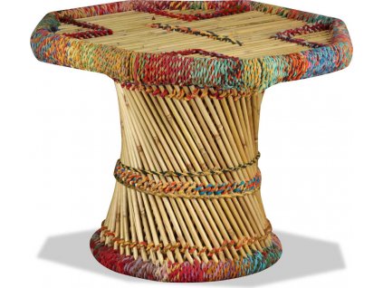Konferenční stolek, bambus s látkou chindi, [244214]