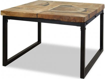 Konferenční stolek, teak a pryskyřice, 60x60x40 cm [244552]