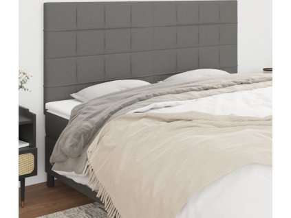 Čelo postele 160x5x118/128 cm látkové [3116339] (Barva Tmavě šedá)