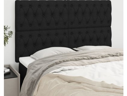 Čelo postele 144x7x118/128 cm látkové [3116668] (Barva Černá)