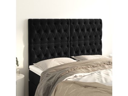 Čelo postele 144x7x118/128 cm sametové [3116718] (Barva Černá)