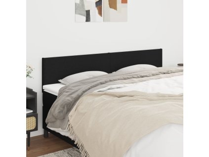 Čelo postele 2 ks 80 x 5 x 78/88 cm textil [345806] (Barva Černá)