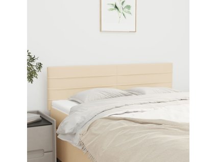 Čela postele 2 ks 72 x 5 x 78/88 cm textil [346149] (Barva Krémová)
