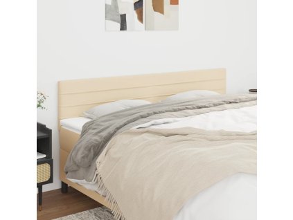 Čelo postele 2 ks 80 x 5 x 78/88 cm textil [346163] (Barva Krémová)