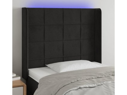Čelo postele s LED 103 x 16 x 118/128 cm samet [3124092]