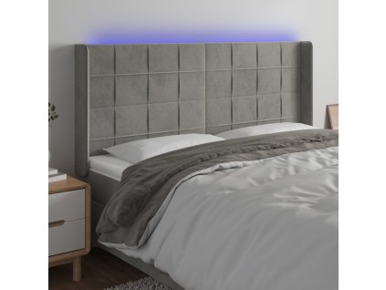 Čelo postele s LED 183 x 16 x 118/128 cm samet [3124108]