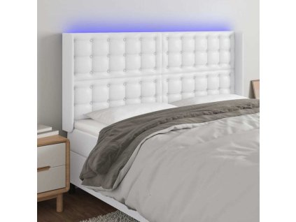 Čelo postele s LED 203 x 16 x 118/128 cm umělá kůže [3124157]