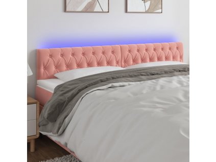 Čelo postele s LED 200 x 7 x 78/88 cm samet [3122019]