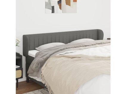 Čelo postele typu ušák 183x23x78/88 cm textil [3117397] (Barva Tmavě šedá)