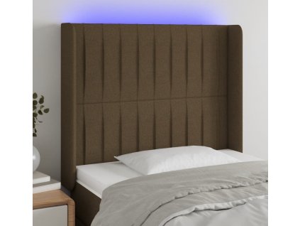 Čelo postele s LED 103 x 16 x 118/128 cm textil [3124279]