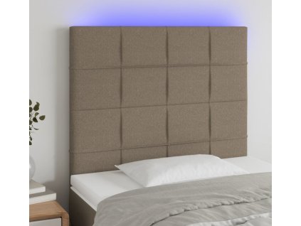 Čelo postele s LED 90x5x118/128 cm textil [3122410] (Barva Taupe)