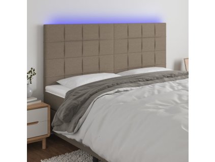 Čelo postele s LED 200x5x118/128 cm textil [3122450] (Barva Taupe)
