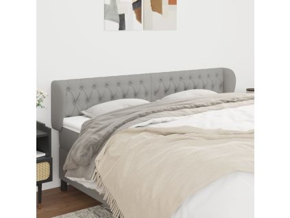 Čelo postele typu ušák 203x23x78/88 cm textil [3117502] (Barva Světle šedá)