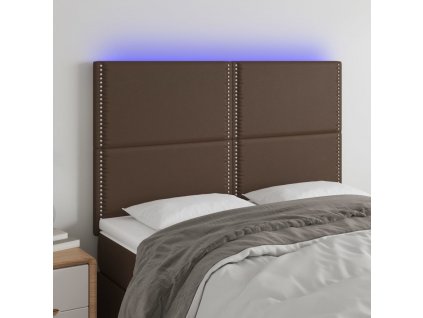 Čelo postele s LED 144x5x118/128 cm umělá kůže [3122377]