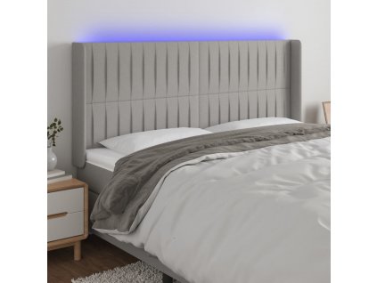 Čelo postele s LED 183 x 16 x 118/128 cm textil [3124300]