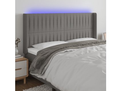 Čelo postele s LED 163 x 16 x 118/128 cm textil [3124293]