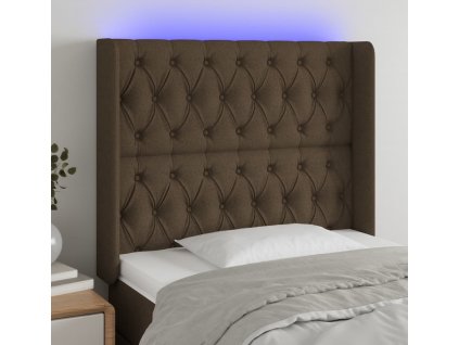 Čelo postele s LED 103 x 16 x 118/128 cm textil [3124377]