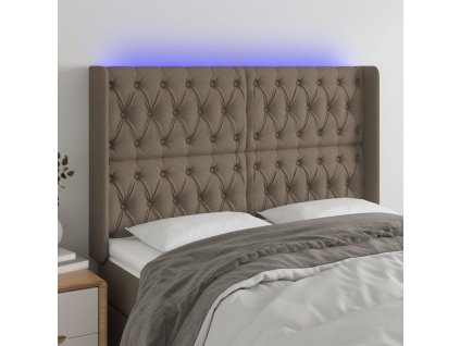 Čelo postele s LED 163 x 16 x 118/128 cm textil [3124394]