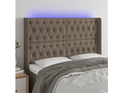 Čelo postele s LED 163 x 16 x 118/128 cm textil [3124394] (Barva Taupe)