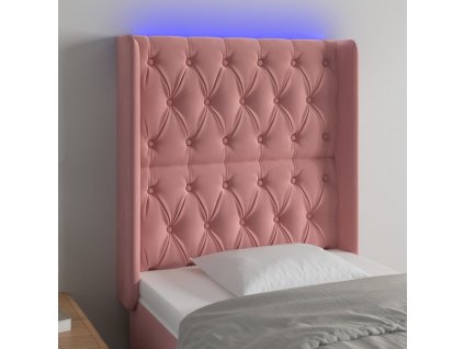 Čelo postele s LED 83 x 16 x 118/128 cm samet [3124419]