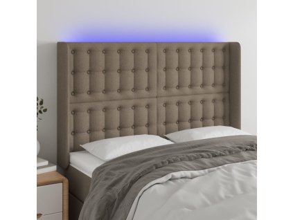 Čelo postele s LED 147 x 16 x 118/128 cm textil [3124484] (Barva Taupe)