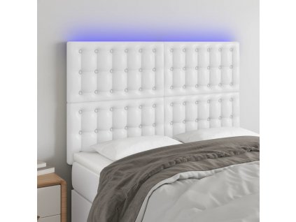 Čelo postele s LED 144x5x118/128 cm umělá kůže [3122515]