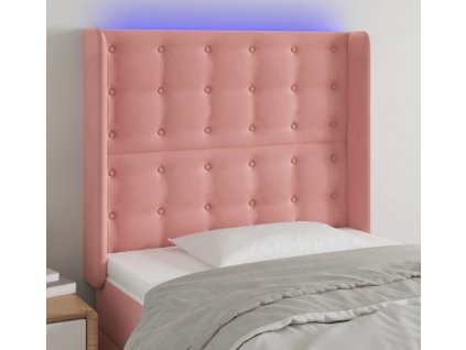 Čelo postele s LED 103 x 16 x 118/128 cm samet [3124529]