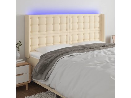 Čelo postele s LED 183 x 16 x 118/128 cm textil [3124503] (Barva Zelená)