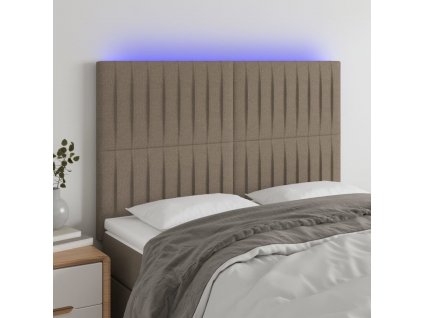 Čelo postele s LED 144x5x118/128 cm textil [3122664]