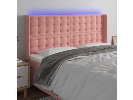 Čelo postele s LED 163 x 16 x 118/128 cm samet [3124541]