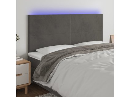 Čelo postele s LED 160x5x118/128 cm samet [3122199]