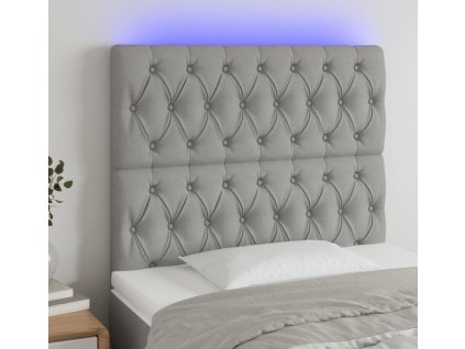 Čelo postele s LED 90x7x118/128 cm textil [3122749] (Barva Zelená)