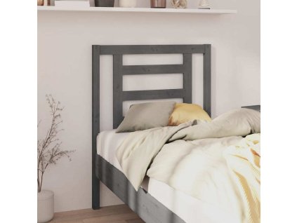 Čelo postele 81 x 4 x 100 cm masivní borovice [818797] (Barva Šedá)
